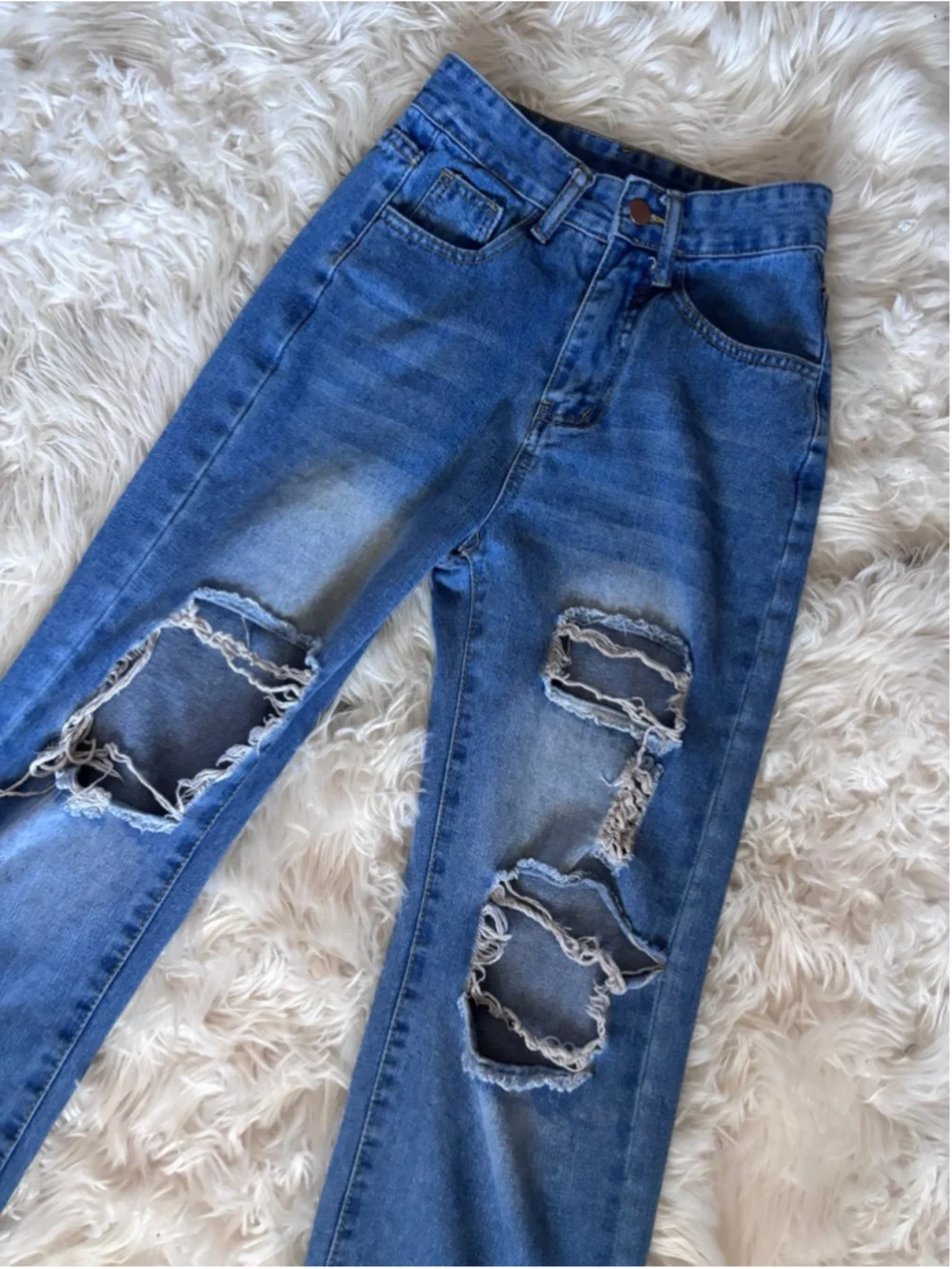 High-Rise Vintage Baggy Denim Jeans distressed skater punk